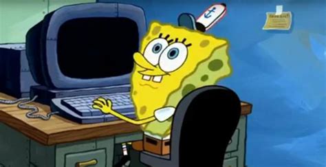 Spongebob At The Computer Blank Template Imgflip