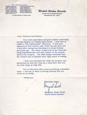 Maybe you would like to learn more about one of these? "Letter from Margaret Chase Smith to Florence Burrill ...
