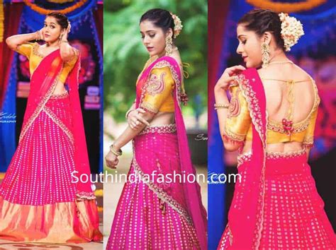 Rashmi Gautam In A Traditional Half Saree South India Fashion