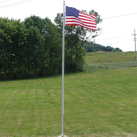 super tough heavy duty 20ft residential flagpole with us made nylon american flag