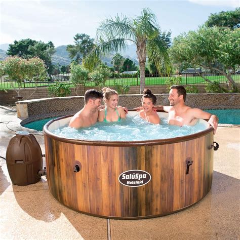 Bestway Helsinki Airjet 7 Person Inflatable Hot Tub With Pump 54190e Bw The Home Depot