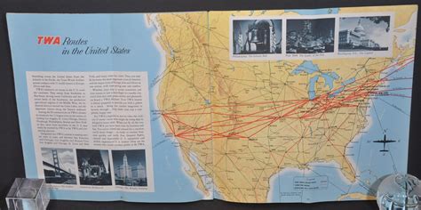 Twa International Air Routes Curtis Wright Maps