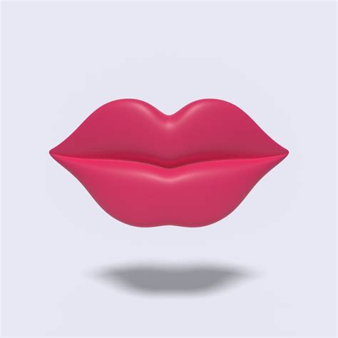 3d Model Cartoon Lips Icon Vr Ar Low Poly Cgtrader