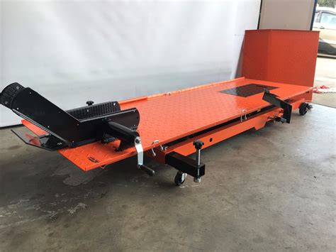 Sealey hydraulic motorcycle lift bench. Motorcycle air/hydraulic lift bench 2000mm long + ramp ...