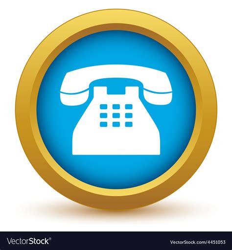 Gold Telephone Icon Royalty Free Vector Image Vectorstock