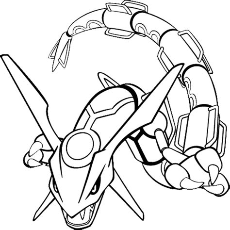 Pokémon coloring sheet ~ rayquaza. Stampa disegno di Rayquaza da colorare