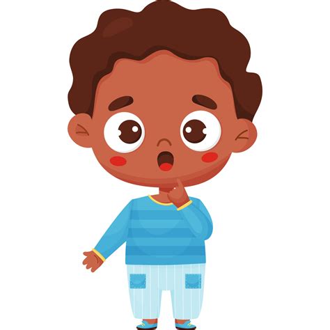 Surprised black boy. character emotion 15518377 Vector Art at Vecteezy
