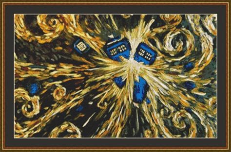 Exploding Tardis Police Box Doctor Who Counted Cross Stitch Etsy