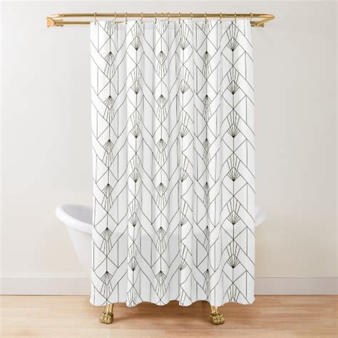 Art Deco Minimalist Shower Curtain Bohemian Bathroom Bathroom Shower