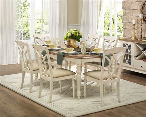 Gather around the table with comfortable dining room chairs. Azalea 5145W-78 Country 7PC Antique White Wood Dining ...