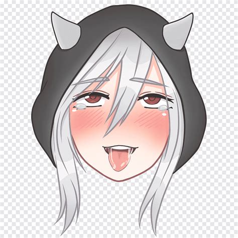 White Haired Woman Anime Character Illustration Whiskers Emoji Saber