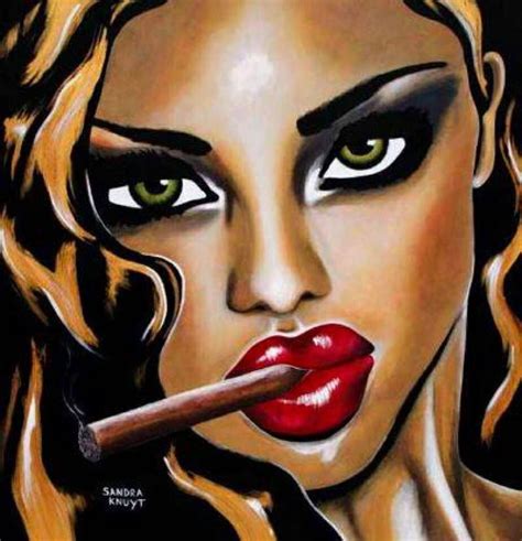 Women Cigars Frauenkunst Kunstdruck Künstler leinwand
