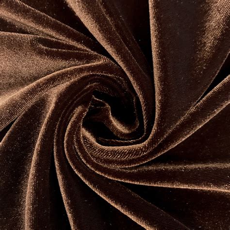 Princess Brown Polyester Spandex Stretch Velvet Fabric By The Etsy