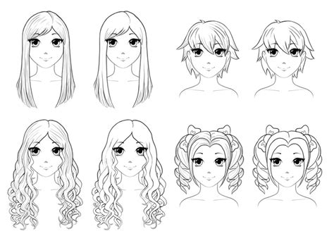 Anime Hair Drawing Outline