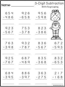 Math, addition, adding, regrouping, addend, sum, subtraction, subtracting, minuend, subtrahend, difference created date: Massif subtraction with regrouping games printable | Jimmy ...