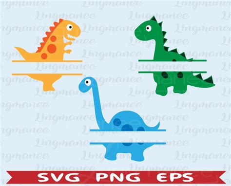 Dinosaurs Monogram Svg. Dinosaur Name Svg. Cute Dinosaurs Svg. - Etsy