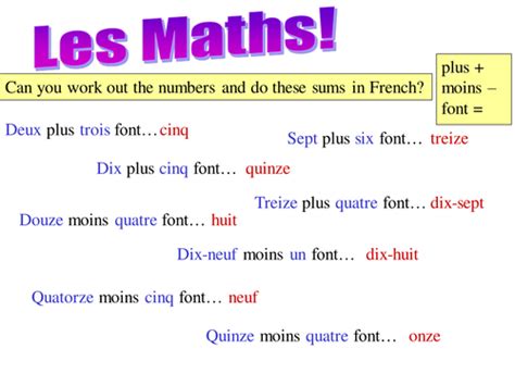 Math Puzzles In French 1 20 Teaching Resources