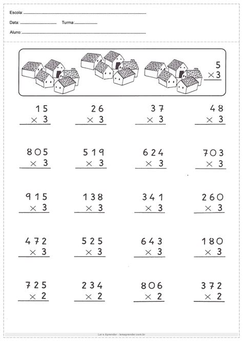 Atividades De Matematica 4 Ano Problemas De Multiplicação E Divisão