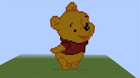 Winnie The Pooh Minecraft Pixel Art Youtube