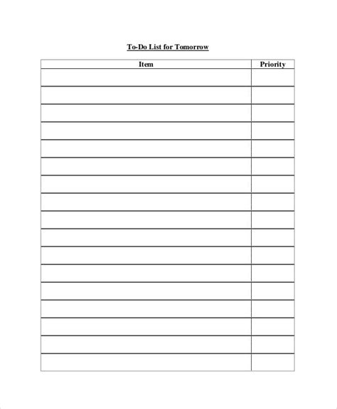 To Do List 13 Free Word Excel Pdf Documents Download Free
