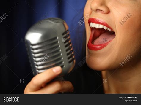 Close Woman Singing Image And Photo Free Trial Bigstock