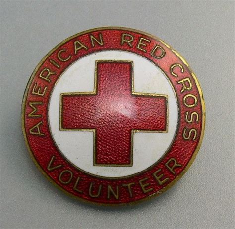 Vintage Wwii Red Cross Volunteer Enamel Award Pin Etsy Red Cross