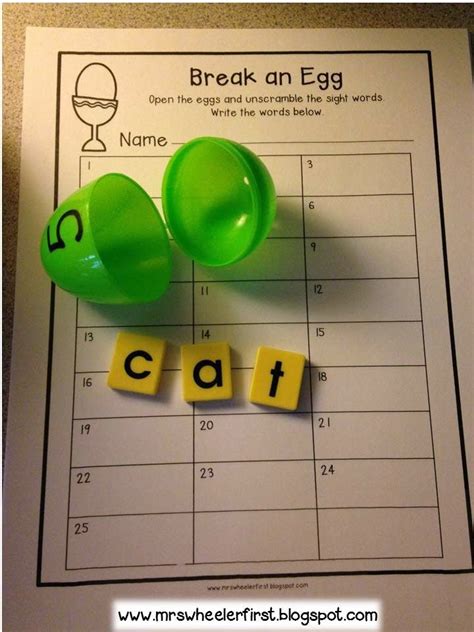 Egg Cellent Activities Sight Words Sight Word