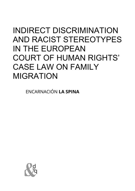 Pdf Indirect Discrimination And Racist Stereotypes In The European