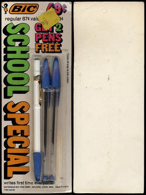 Bic School Special Pen Set K Mart Pricetag Early 70s Vintage