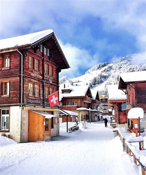 Beautiful Swiss Villages Under The Snow Balmers Hostel Camping