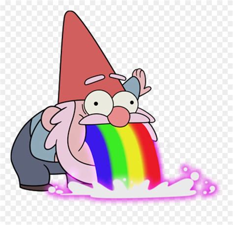 Brb Vomiting Rainbows Gravity Falls Gnome Png Clipart 552707