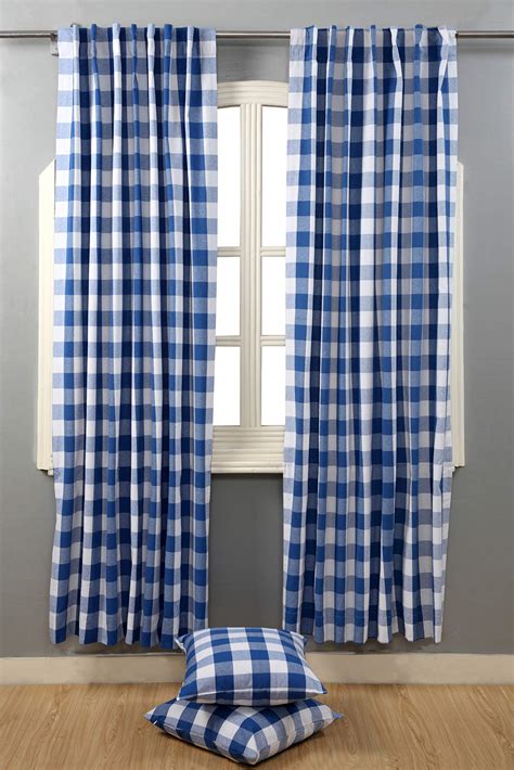 Blue Gingham Bedroom Curtains Curtains And Drapes