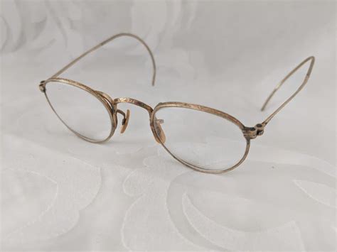 Antique Bausch And Lomb Rx Round Wire Eyeglass Frame 12k Gold Etsy