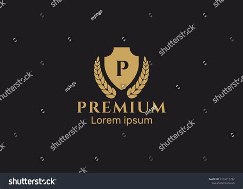 Luxury Gold Crest Logo Collection Crests Stock Vector Royalty Free