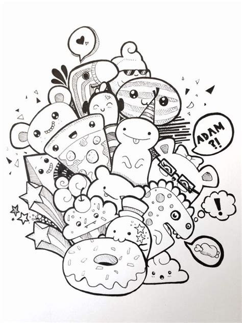 Dibujos Kawaii Para Colorear Bonitos - Impresion gratuita
