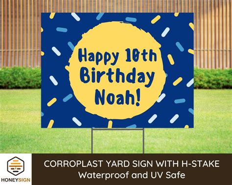 Birthday Yard Sign With Stake Personalized Outdoor Birthday Party