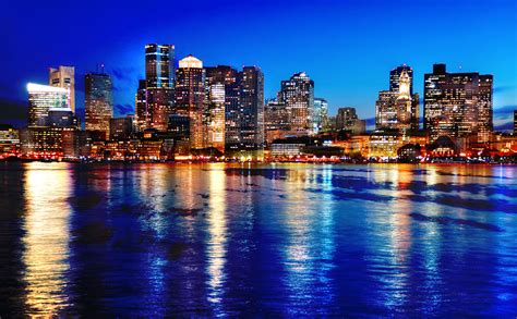 Boston Cityscape At Night 03 ⋆ Colorful Stock Images
