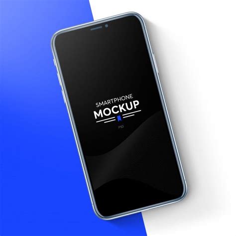 Realistic Smartphone Mockup In 2020 Smartphone Mockup Graphics