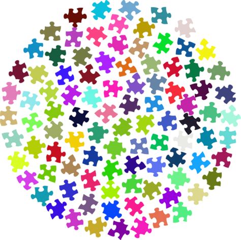Puzzle Pieces Colorful Circle Public Domain Vectors