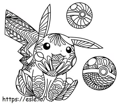 Pikachu And Two Hard Pokeballs Coloring Page