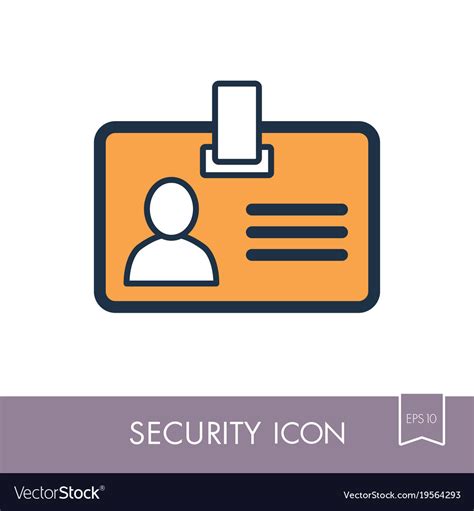 Id Badge Line Icon Identification Card Royalty Free Vector