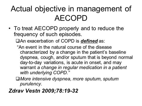 Updated Approach To Aecopd Ema Mušič Actual Objective In Management Of