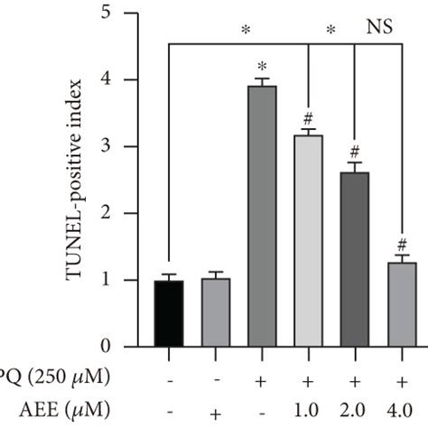 Effects of AEE on apoptosis in PQ-induced SH-SY5Y cells. (a, b) AEE ...