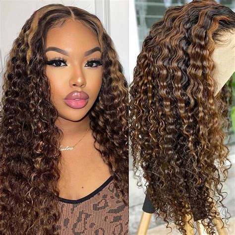 Jerry Curly Lace Front Human Hair Wig P4 27 Highlight Ombre Blonde