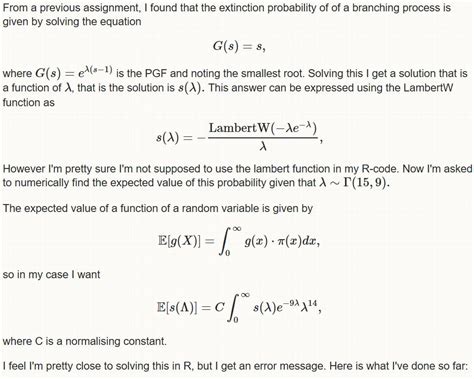 Numerical Integration In R Unirroot Error Stack Overflow