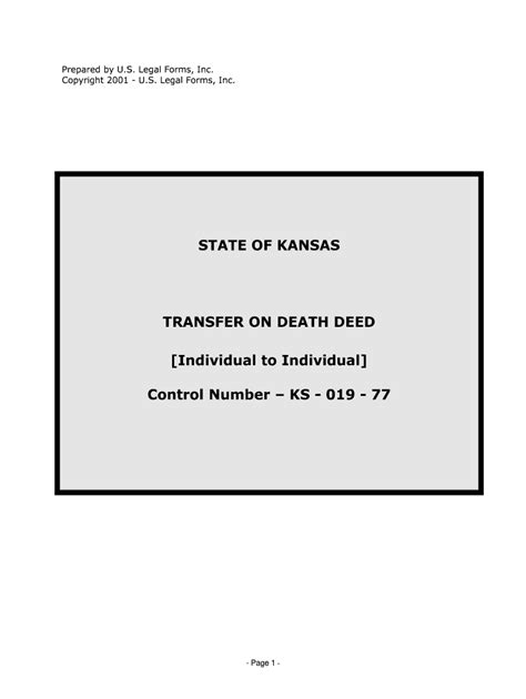 Kansas Transfer On Death Deed Form Download Printable Pdf