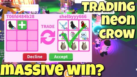 Trading Neon Crow In Rich Adopt Me Server A Lot Of Offers 🤩 Youtube