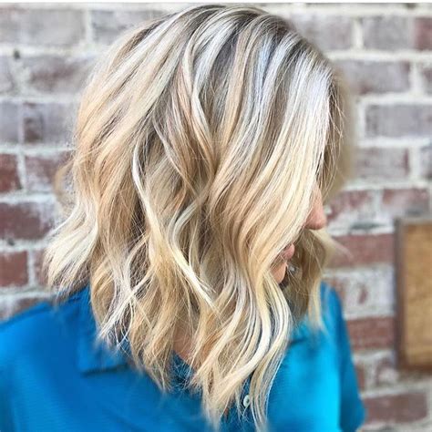 # 2 chin length waves. 10 Wavy Lob Hair Styles - Color & Styling Trends Right Now!