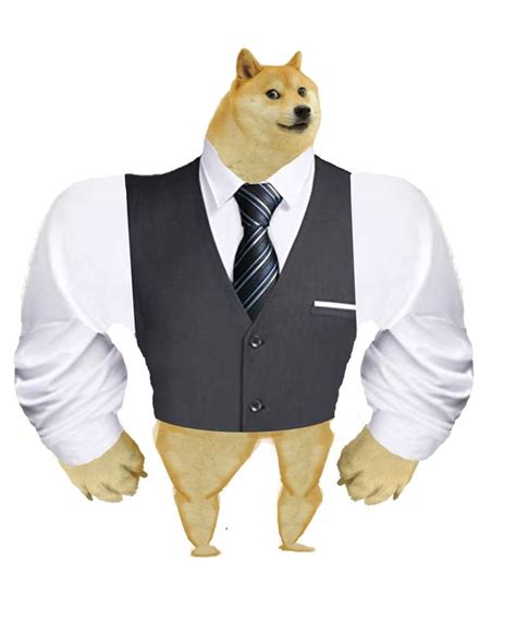 Buff Doge In A Suit Png Dogelore Doge Meme Doge Black And White