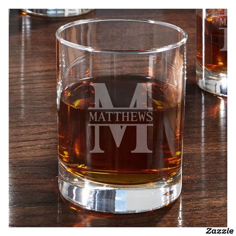 Timeless Monogram Eastham Whiskey Glass Engraved Whiskey Glass Personalized